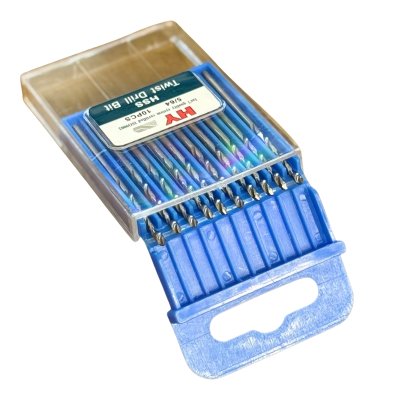 HY ดอกสว่านเจาะเหล็ก (นิ้ว) HSS สีขาว ขนาด 5/64" สำหรับเจาะเหล็ก เจาะไม้ | แพ็ค x 10 ชิ้น
