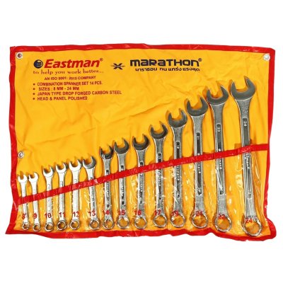 EASTMAN ชุดประแจแหวนข้างปากตาย จำนวน 14 ชิ้น ขนาด 8-24 มม. (E121-1114M)