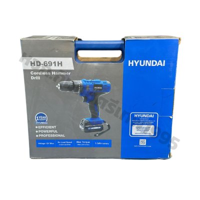 สว่านกระแทกไร้สาย HYUNDAI 12V รุ่น HD-691H (พร้อมแบตและแท่นชาร์จ)