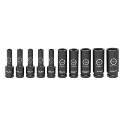 OSUKA ชุดลูกบล็อกกระแทกยาว 1/2" (10ลูก/ชุด) รุ่น OSAF3211
