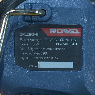 ROWEL ไฟฉายไร้สาย 20V รุ่น DFL280-B (เครื่องเปล่า)