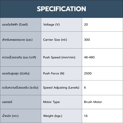 ปืนยิงซิลิโคนไร้สาย 20V ROWEL รุ่น DCG250-B (เครื่องเปล่า) ปืนยิงซิลิโคนไร้สาย 20V ROWEL รุ่น DCG250-B (เครื่องเปล่า)