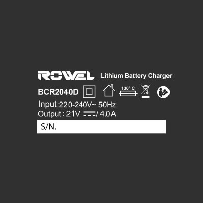 ROWEL เครื่องชาร์จแบตเตอรี่ 2 พอร์ท 20V 4.0A รุ่น BCR2040D
