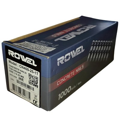 ROWEL CN400 ตะปูยิงคอนกรีตสำหรับเครื่องยิงตะปู ROWEL DNG400 มีให้ลือก 3 ขนาด 19mm, 22mm, 25mm