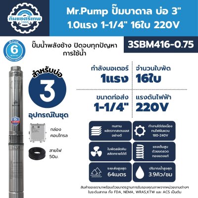 ปั๊มบาดาล มิสเตอร์ปั๊ม 3SBM416-0.75