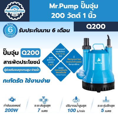 Mr.Pump ปั๊มจุ่ม 200 วัตต์ รุ่น Q200