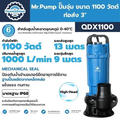ปั๊มจุ่ม Mr.Pump QDX1100 ปั๊มจุ่ม Mr.Pump QDX1100
