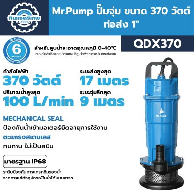 ปั๊มจุ่ม ไดโว่ Mr.Pump QDX370