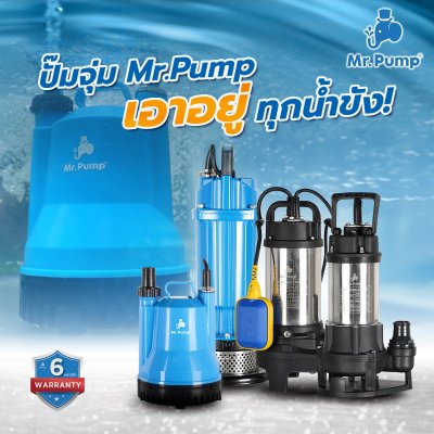 ปั๊มจุ่ม 200 วัตต์ ท่อส่ง 1 นิ้ว Mr.Pump รุ่น Q200