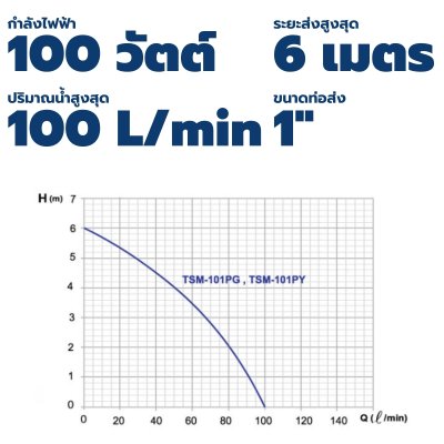 THAISIN ปั๊มจุ่ม ปั๊มแช่ ไดโว่ ขนาด 100 วัตต์ ท่อส่ง 1" 220V รุ่น TSM-101P