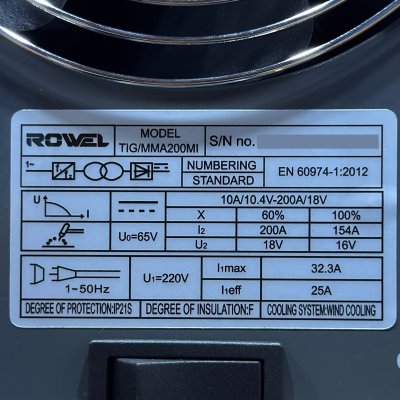 ROWEL เครื่องเชื่อมอินเวอร์เตอร์ 2 ระบบ รุ่น TIG/MMA200MI