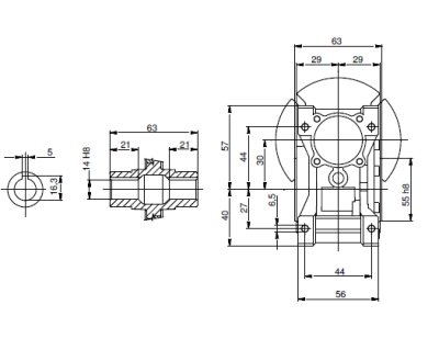 WORM GEAR MOTOR  NMRV 0.18 kW (0.25 HP) 70 RPM(copy)