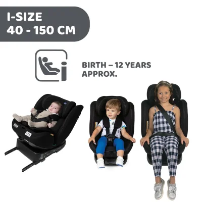 Unico Evo i-Size 360° Car Seat ISOFIX Top Tether  |  Black