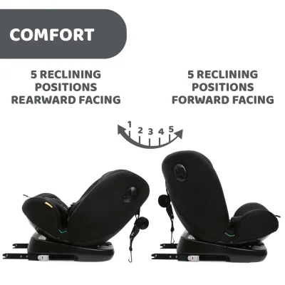 Unico Evo i-Size 360° Car Seat ISOFIX Top Tether  |  Black