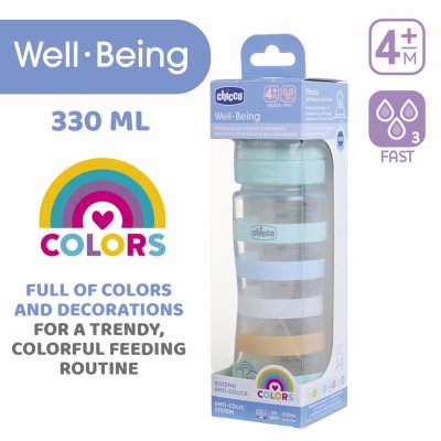 Well Being PP Feeding Bottle 330ml Fast Flow - 6M+