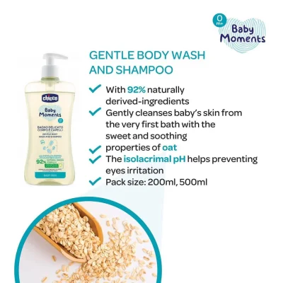 Baby Moments Gentle Body Wash and Shampoo - 0M+