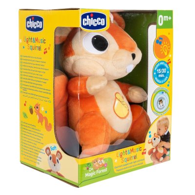 Electronic Cuddly Toy Squirrel with Light and Music 0M+