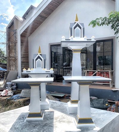 ศาลพระภูมิโมเดิร์น รุ่นเทวารา สีขาวล้วน เข้ากับคาเฟ่และบ้านโมเดิร์น ราคาโรงงาน ดอนคลัง