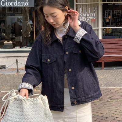 SOMETHING GINGHAM LINING DENIM JACKET