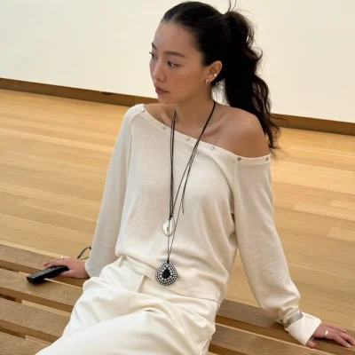 SOMETHING CUSTARD OFF SHOULDER TOP