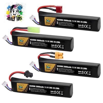 แบตเตอร์รี่ Lithium 11.1v 30C (แบบยาว)2000mAh
