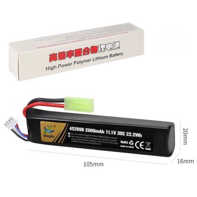 แบตเตอร์รี่ Lithium 11.1v 30C (แบบยาว)2000mAh