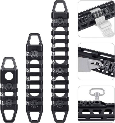 West Lake Keymod Picatinny Rail Sections, 3-Slot 7-Slot 11-Slot, Solid Aluminum Single M-LOK