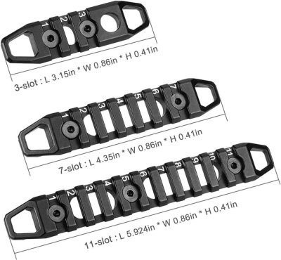 West Lake Keymod Picatinny Rail Sections, 3-Slot 7-Slot 11-Slot, Solid Aluminum Single M-LOK