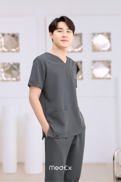 ชุดสครับ เสื้อ+กางเกง สีDark Gray รุ่นCloud Wear