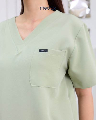 ชุดสครับ เสื้อ+กางเกง สีOlive รุ่นCloud Wear [พร้อมปักชื่อ]