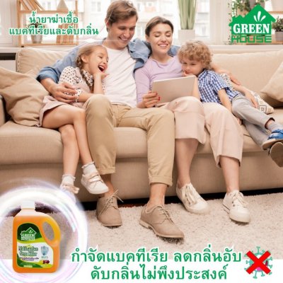 Green House น้ำยาฆ่าเชื้อแบคทีเรียและดับกลิ่น Multi surface germ killer 1000 ml กลิ่นไพน์