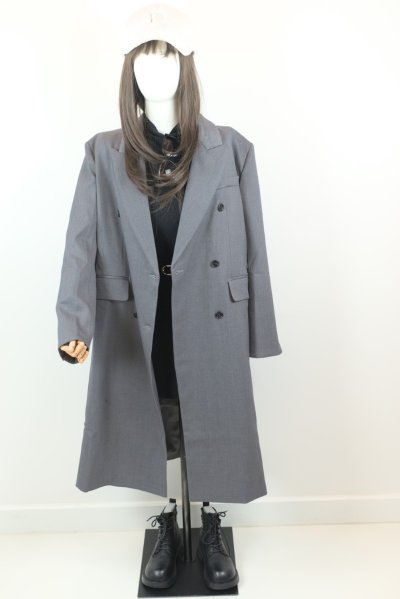 เสื้อโค้ทยาวผ้าทวิต สีเทา ขนาด Free Sizeผ้าทวิต สีเทา ขนาด Free Size