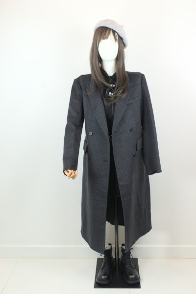 เสื้อโค้ทยาวผ้าวูล สีเทา ขนาด Free Sizeผ้าวูล สีเทา ขนาด Free Size