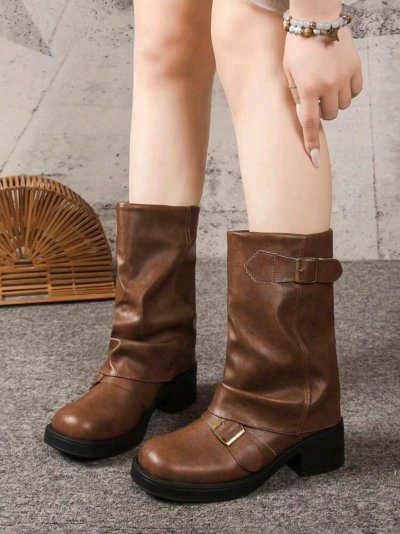 เช่าเสื้อโค้ท Freezy Chic Coat รองเท้า-0266BLBW หนัง สีน้ำตาล รุ่น 0266BLBW36