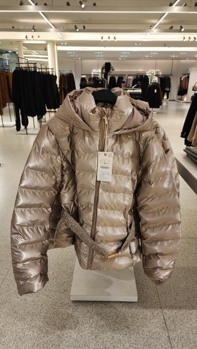 เช่าเสื้อโค้ท Freezy Chic Coat เสืือโค้ท ZARA-0338CDsv ขนเป็ด,โพลีนวม สีเงิน รุ่น 0338CDsvS