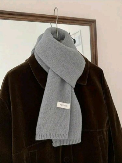 เช่าเสื้อโค้ท Freezy Chic Coat ผ้าพันคอ ไหมพรม สีเทา รุ่น 0380AoGYF