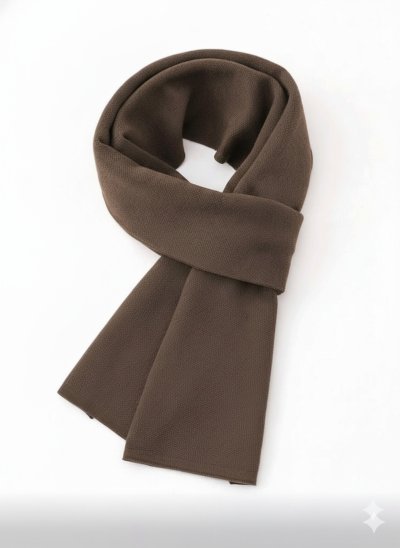 เช่าเสื้อโค้ท Freezy Chic Coat ผ้าพันคอ ไหมพรม สีน้ำตาล รุ่น 0385AoBWF