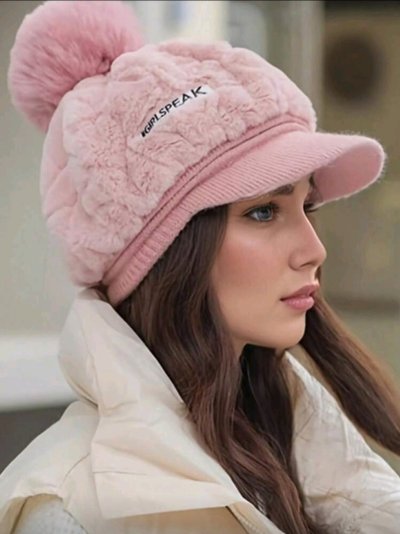 เช่าเสื้อโค้ท Freezy Chic Coat หมวก ไหมพรม สีชมพู	 รุ่น 0405AoPKF