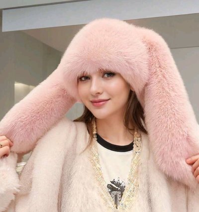 เช่าเสื้อโค้ท Freezy Chic Coat หมวก ผ้าขนสัตว์ สีชมพู	 รุ่น 0406AWPKF