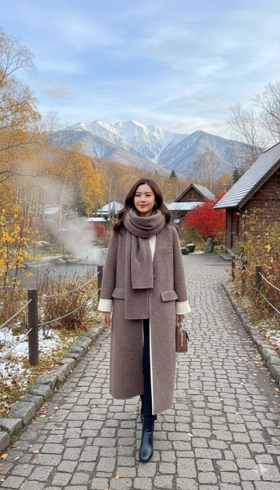 เสื้อโค้ทยาว ผ้าวูล สีน้ำตาล ขนาด S ผ้าวูล สีน้ำตาล ขนาด S