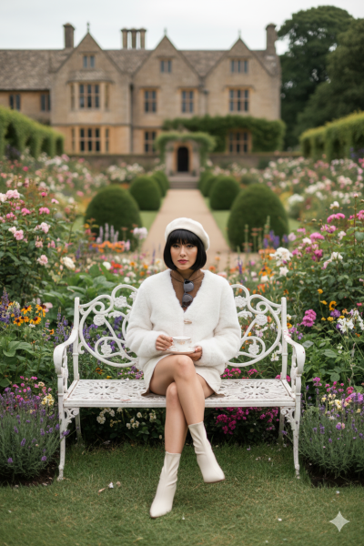 เสื้อโค้ทสั้นผ้าขนสัตว์ สีขาว ขนาด Free Size ผ้าขนสัตว์ สีขาว ขนาด Free Size