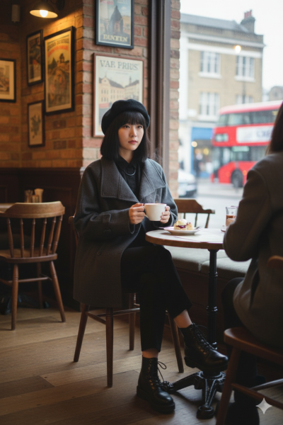 เสื้อโค้ทสั้นผ้าวูล สีเทา ขนาด Free Size ผ้าวูล สีเทา ขนาด Free Size