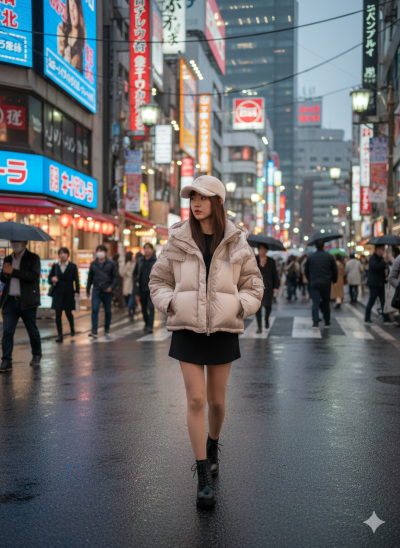 เสื้อโค้ทสั้นขนเป็ด,โพลีนวม สีครีม ขนเป็ด,โพลีนวม สีครีม