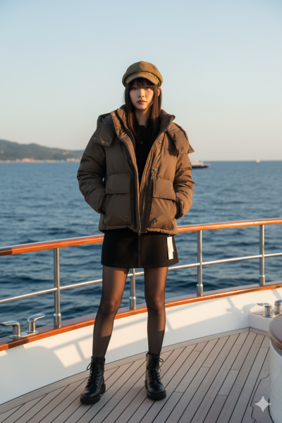 เสื้อโค้ทสั้นขนเป็ด,โพลีนวม สีน้ำตาล ขนาด Lขนเป็ด,โพลีนวม สีน้ำตาล ขนาด L