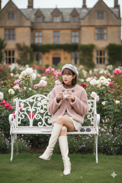 เสื้อโค้ทสั้นผ้าขนสัตว์ สีชมพู ขนาด Free Sizeผ้าขนสัตว์ สีชมพู ขนาด Free Size