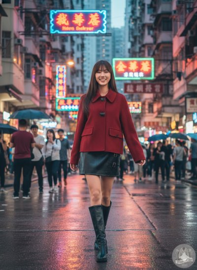 เสื้อโค้ทสั้น ผ้าวูล สีแดง ขนาด S ผ้าวูล สีแดง ขนาด S