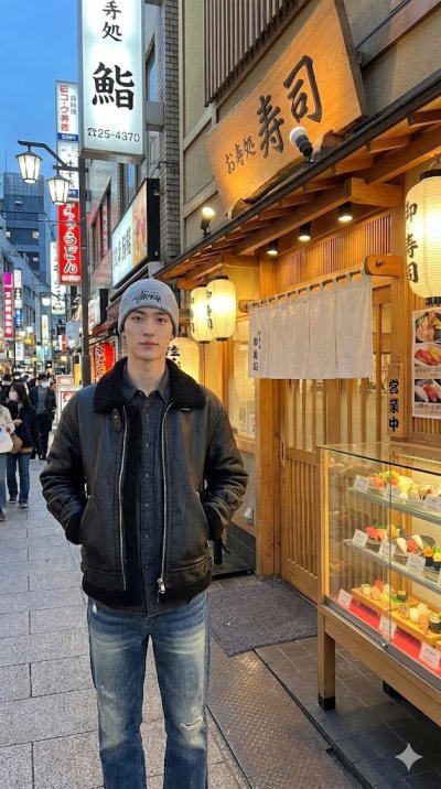 เสื้อแจ็คเก็ตชาย หนัง สีดำ ขนาด M