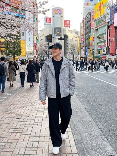 เสื้อแจ็คเก็ตชาย ผ้าโพลีเอสเตอร์ สีเทา ขนาด XL