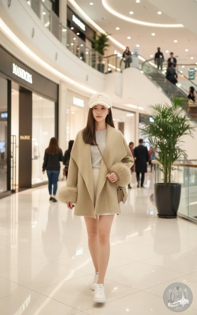 เสื้อโค้ทสั้น ผ้าวูล สีเขียว ขนาด M ผ้าวูล สีเขียว ขนาด M