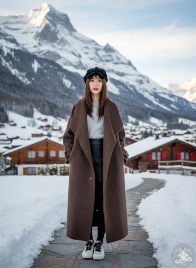 เสื้อโค้ทยาว ผ้าวูล สีน้ำตาล ขนาด M ผ้าวูล สีน้ำตาล ขนาด M